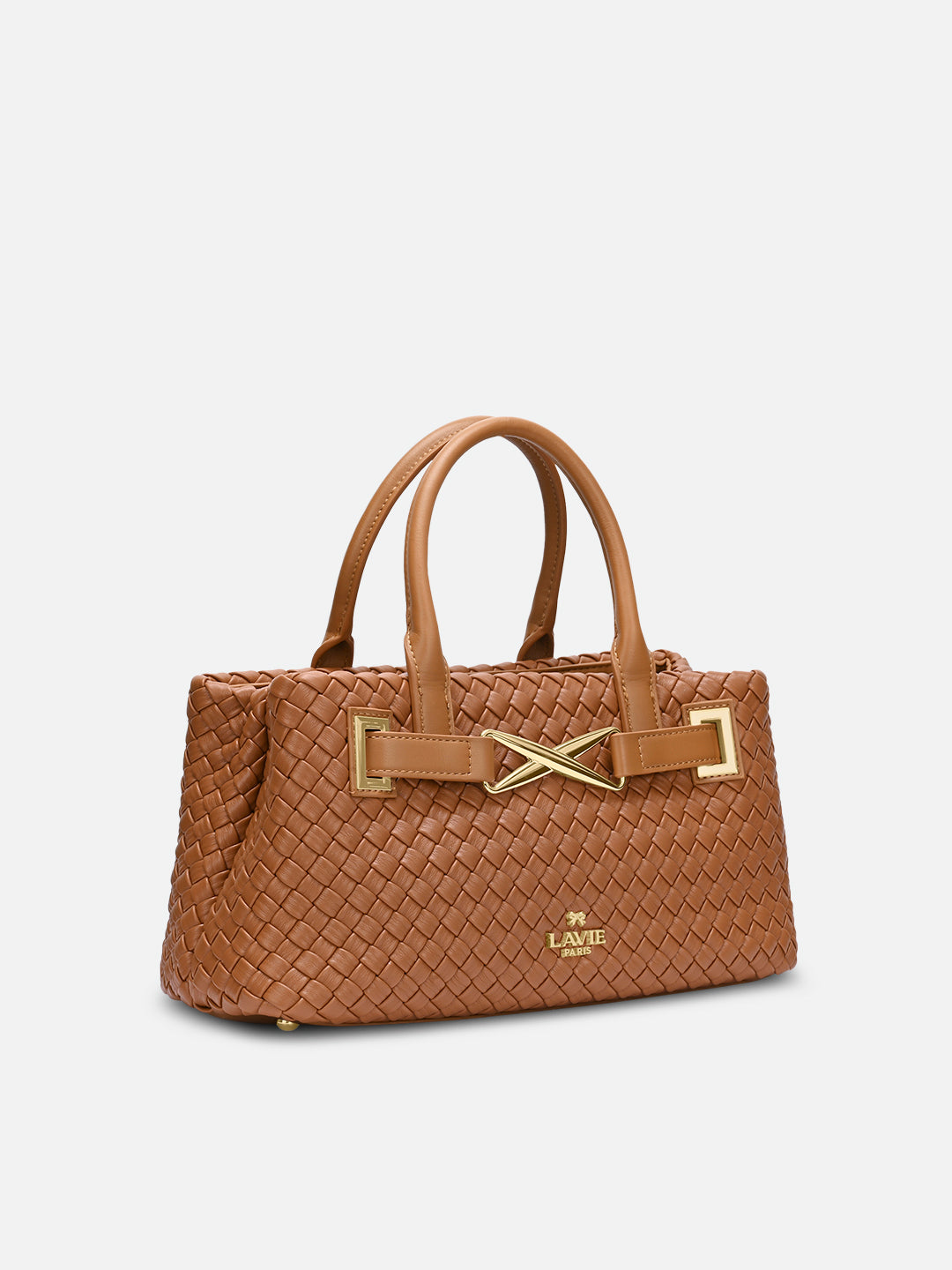 Bleuet Horizontal Medium Satchel Bag Tan