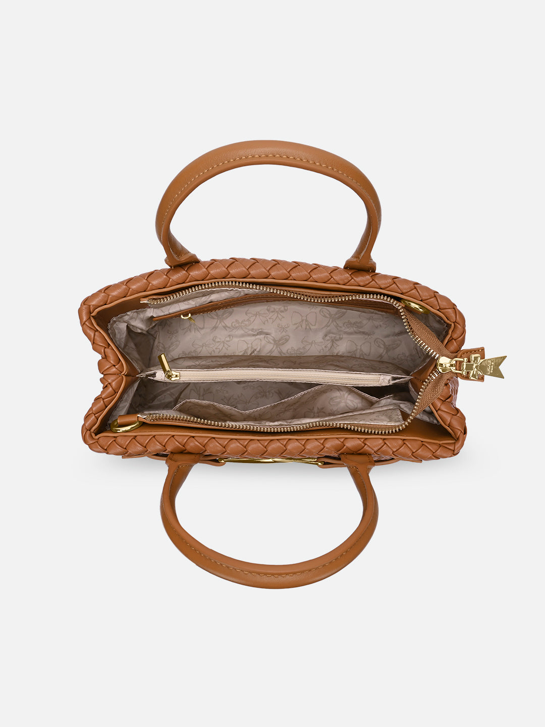 Bleuet Horizontal Medium Satchel Bag Tan
