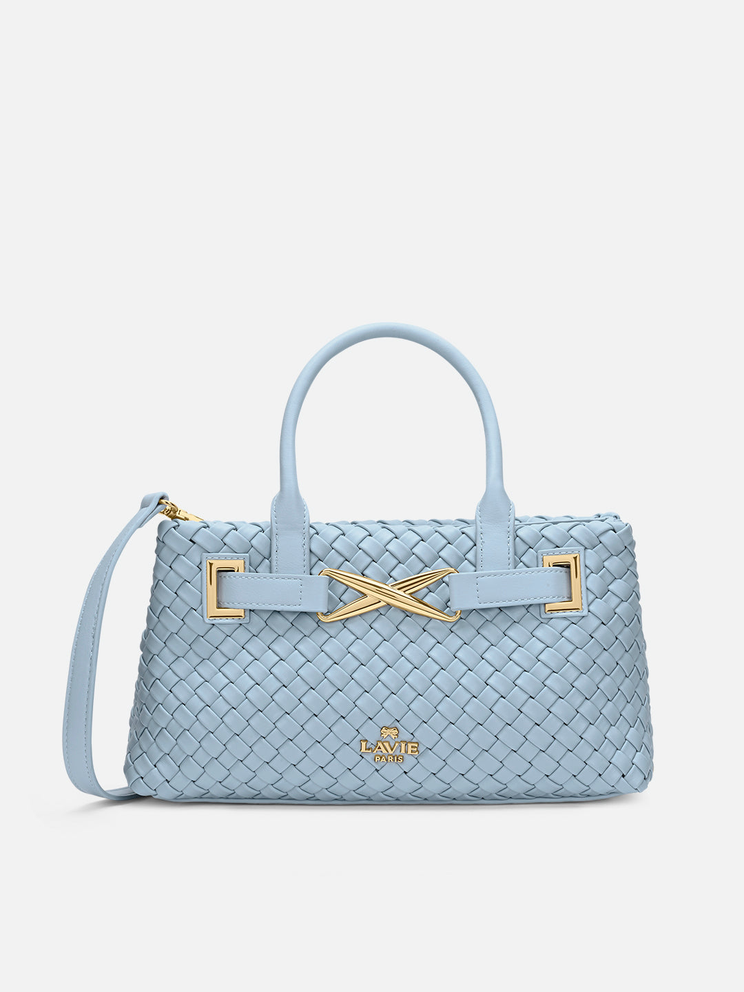 Bleuet Horizontal Medium Satchel Bag Pale Blue