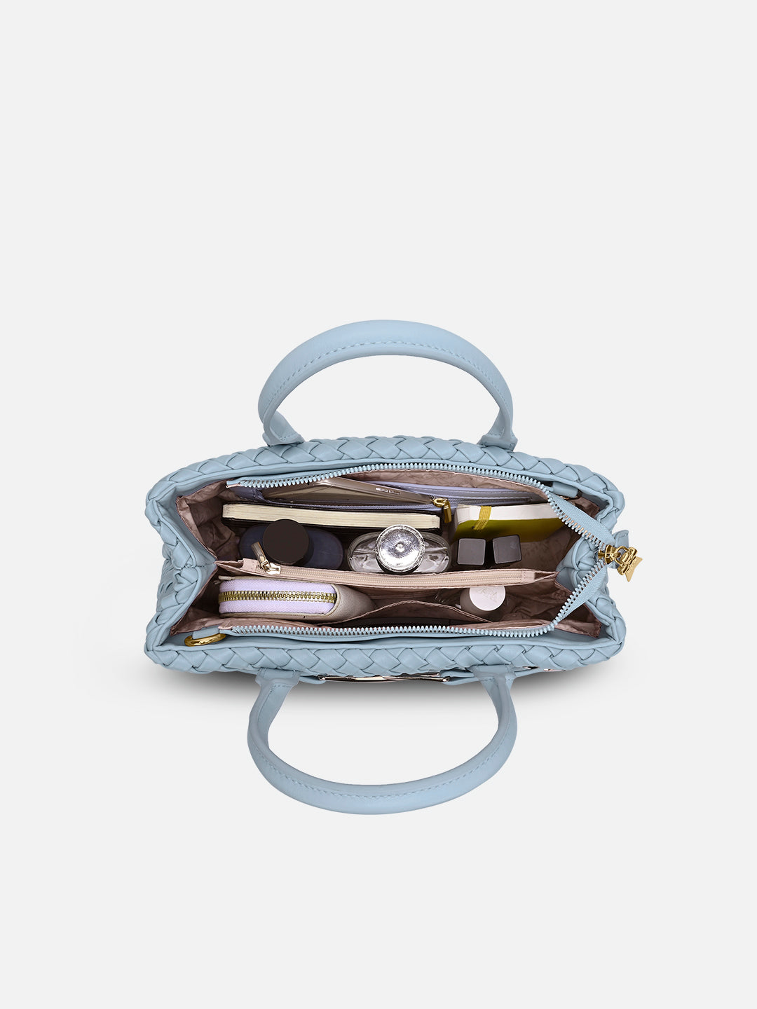 Bleuet Horizontal Medium Satchel Bag Pale Blue