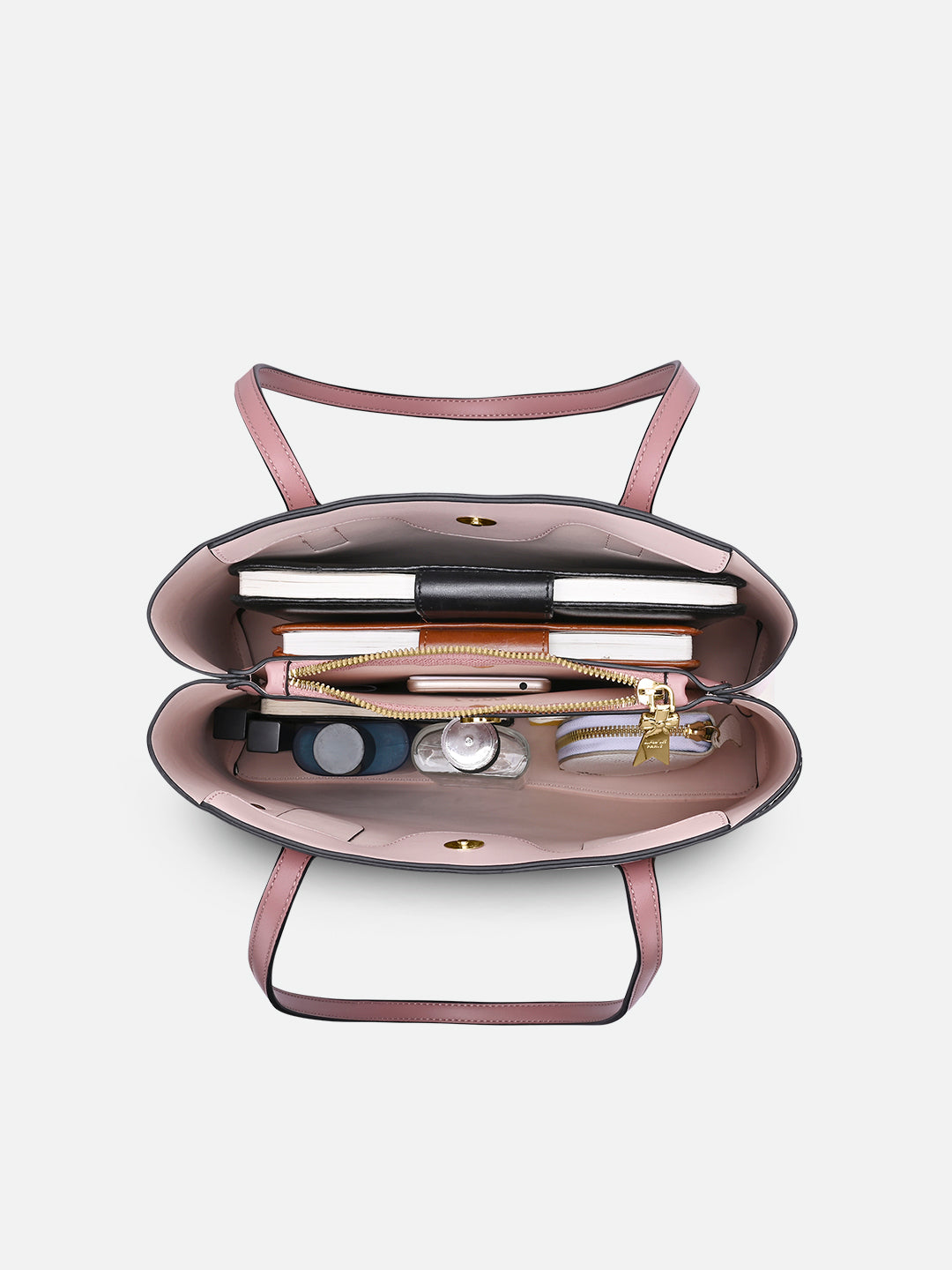 Camelia 3 Compartment Large Satchel Bag Pink