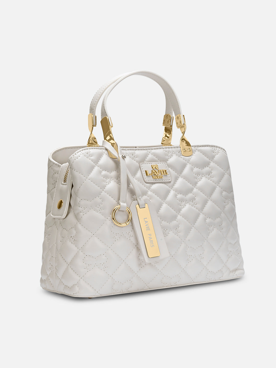 Quincy 3 Compartment Small Satchel Bag White