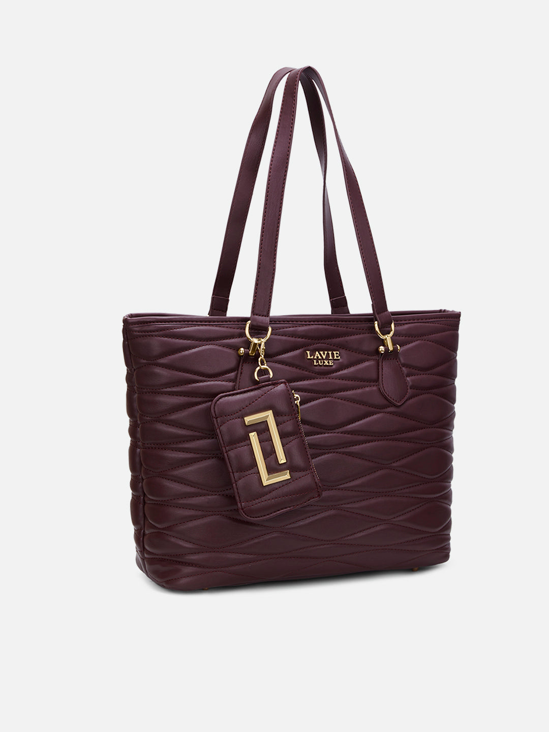 Lucie Quilted Large Tote Bag Wine