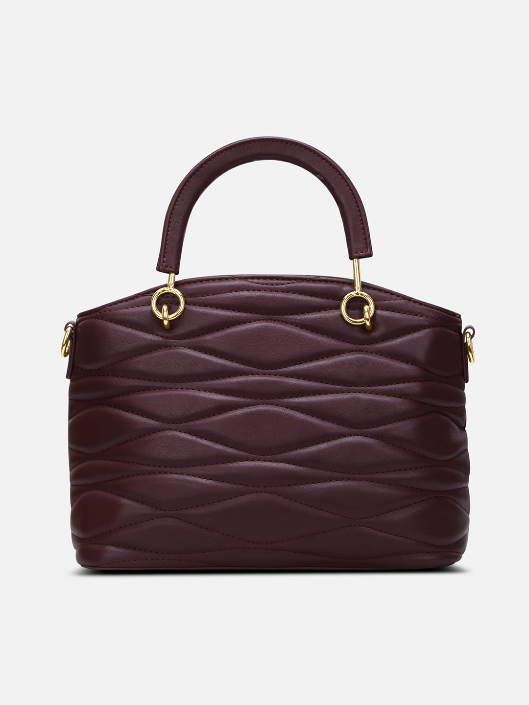Lucie Quilted Small Satchel Bag Wine