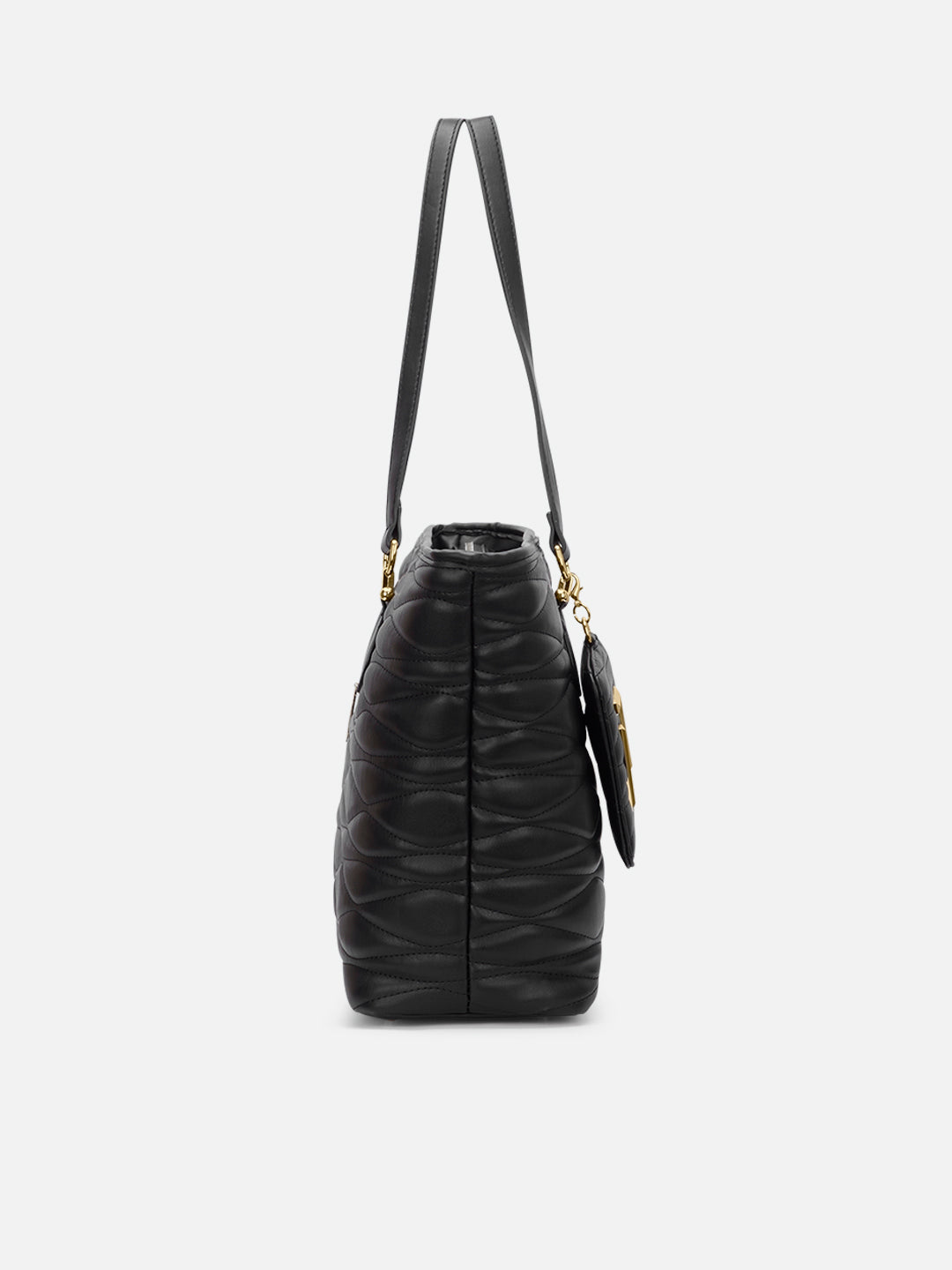 Lucie Quilted Large Tote Bag Black