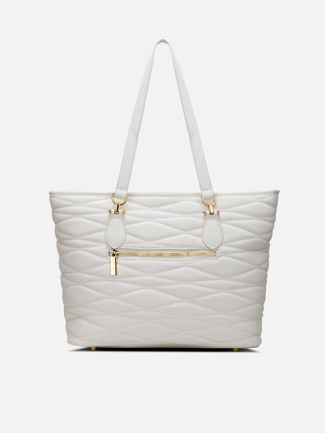 Lucie Quilted Large Tote Bag Off White