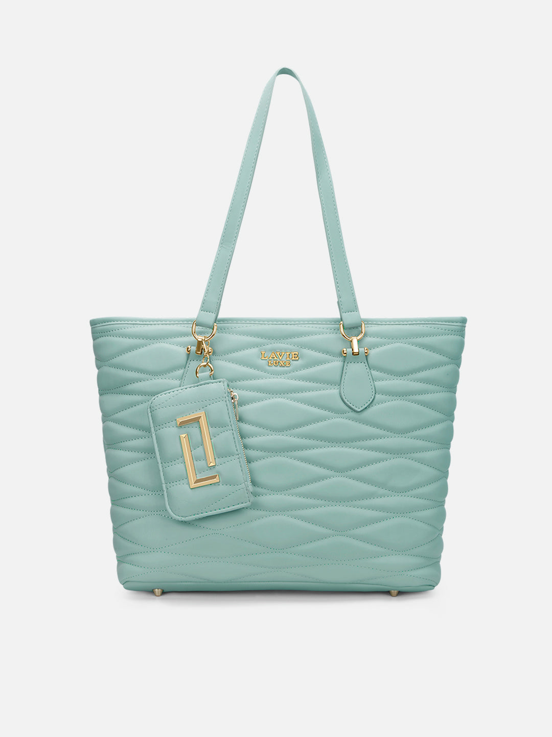 Lucie Quilted Large Tote Bag Jelly Mint