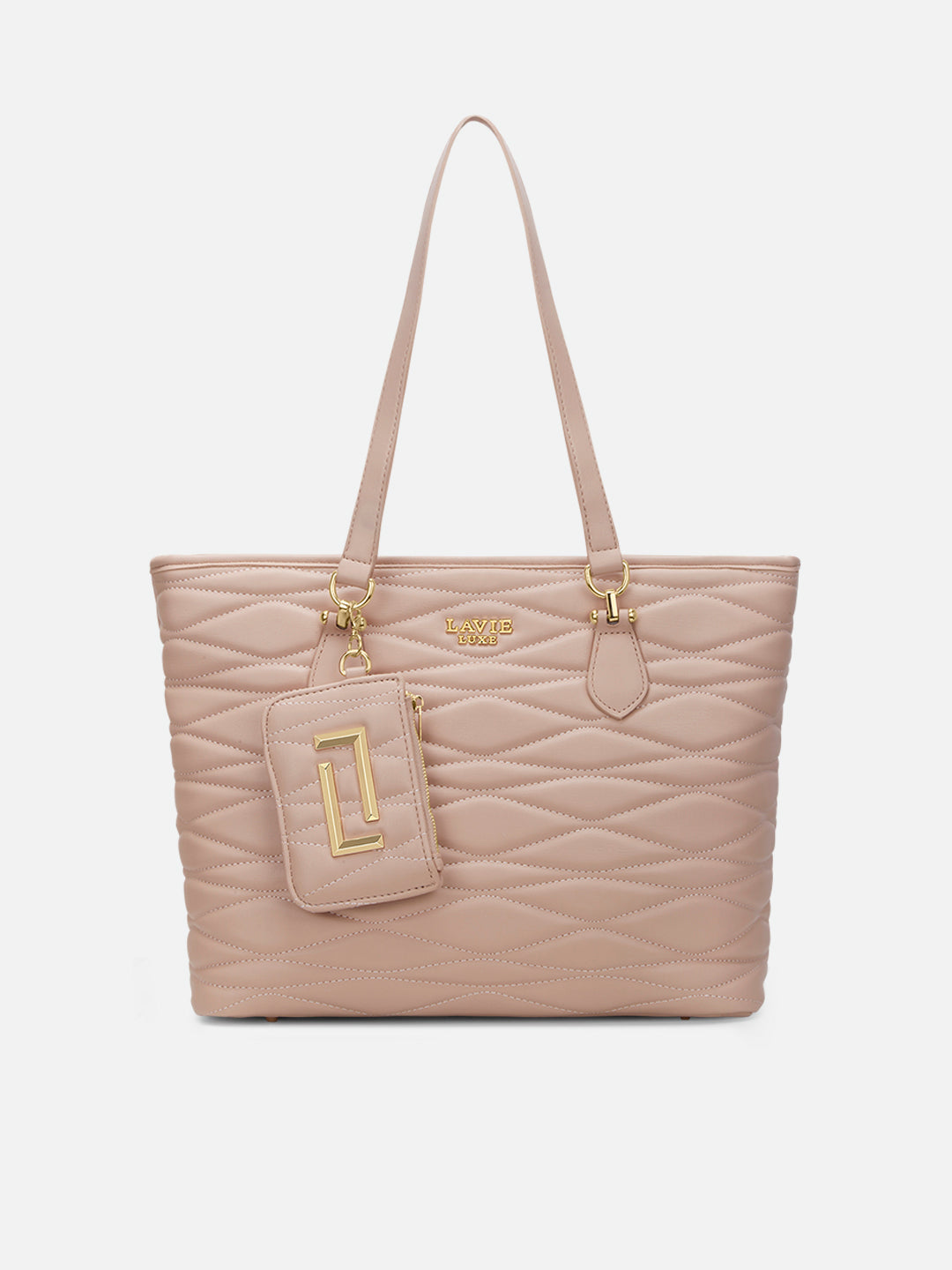 Lucie Quilted Large Tote Bag Mocha
