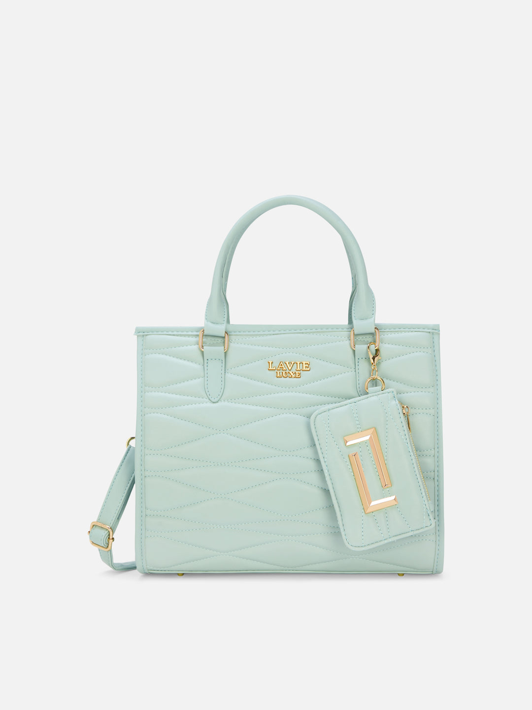Lucie Quilted Box Medium Green Handbag