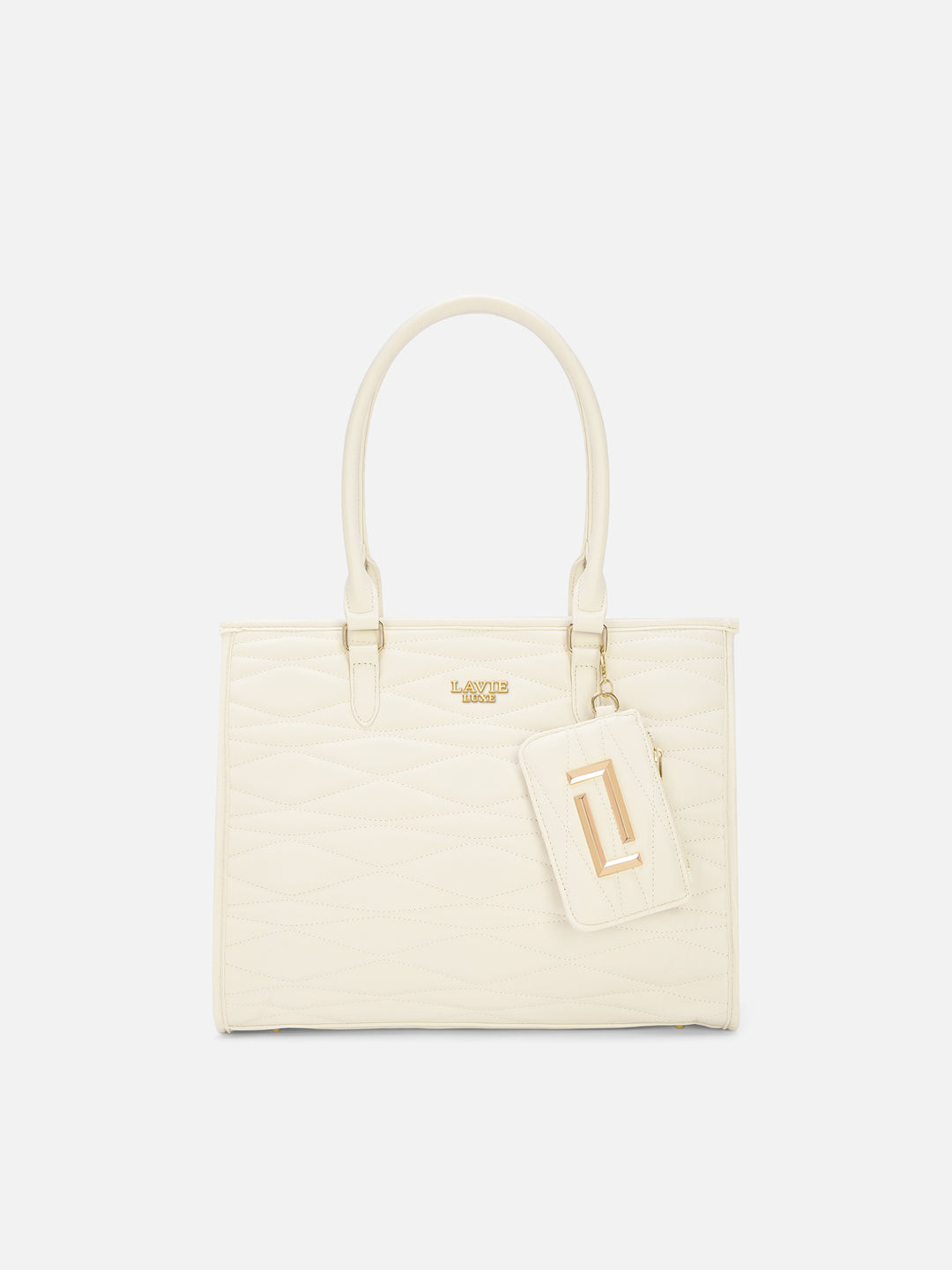 Lucie Quilted Box Large Off White Handbag