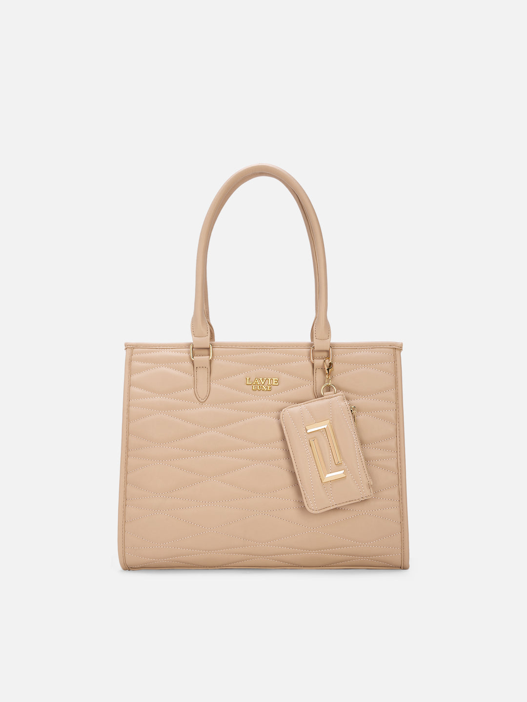 Lucie Quilted Box Large Brown Handbag