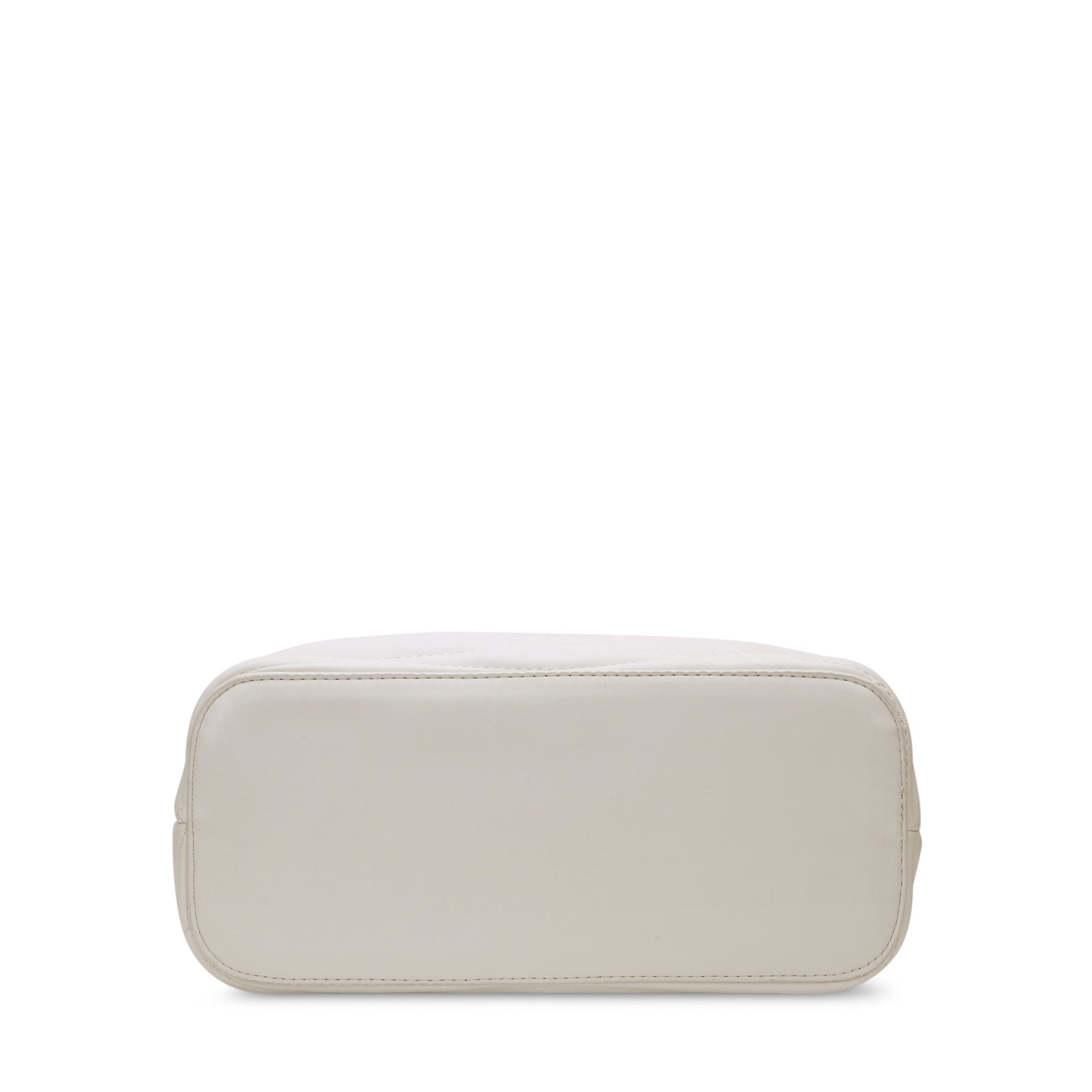 Lucie Quilted Small Satchel Bag Off White