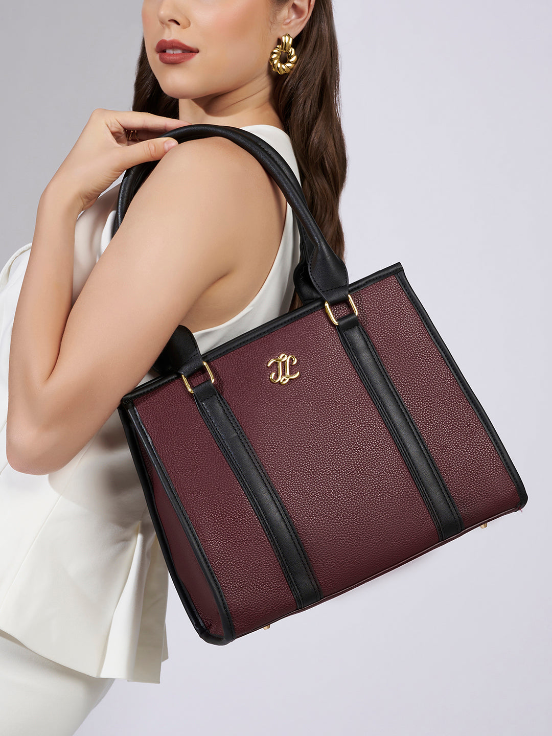Winslet Medium Box Satchel Bag Ladies Handbag Maroon