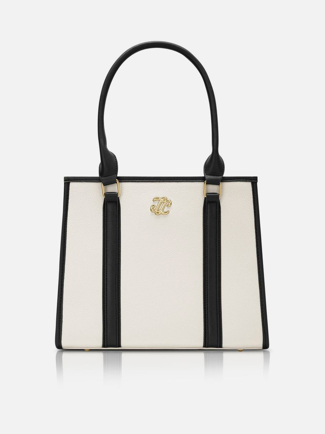 Winslet Box Ladies Medium Off White & Black Satchel Bag
