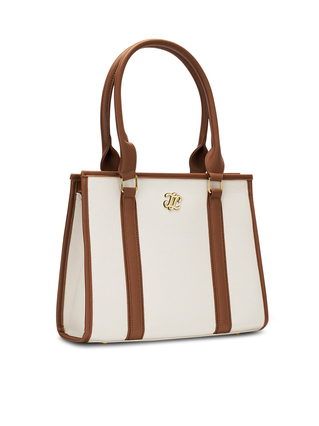 Winslet Medium Box Satchel Bag Ladies Handbag Off White / Tan