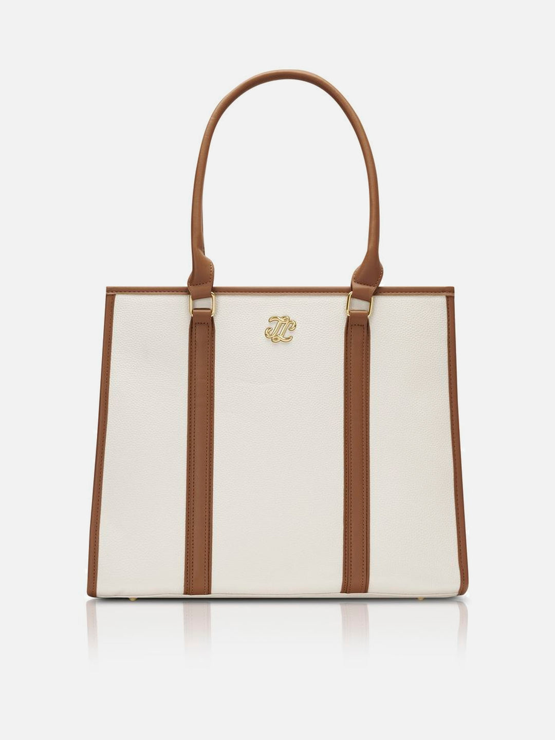 Winslet Laptop Ladies Extra Large Off White & Tan Satchel Bag