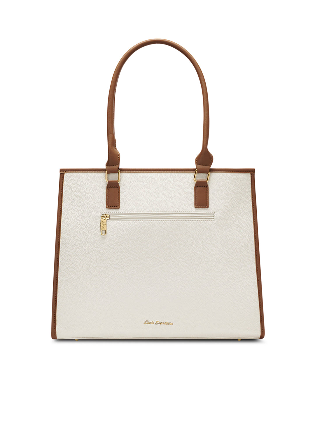 Winslet Extra Large Laptop Ladies Handbag Off White / Tan