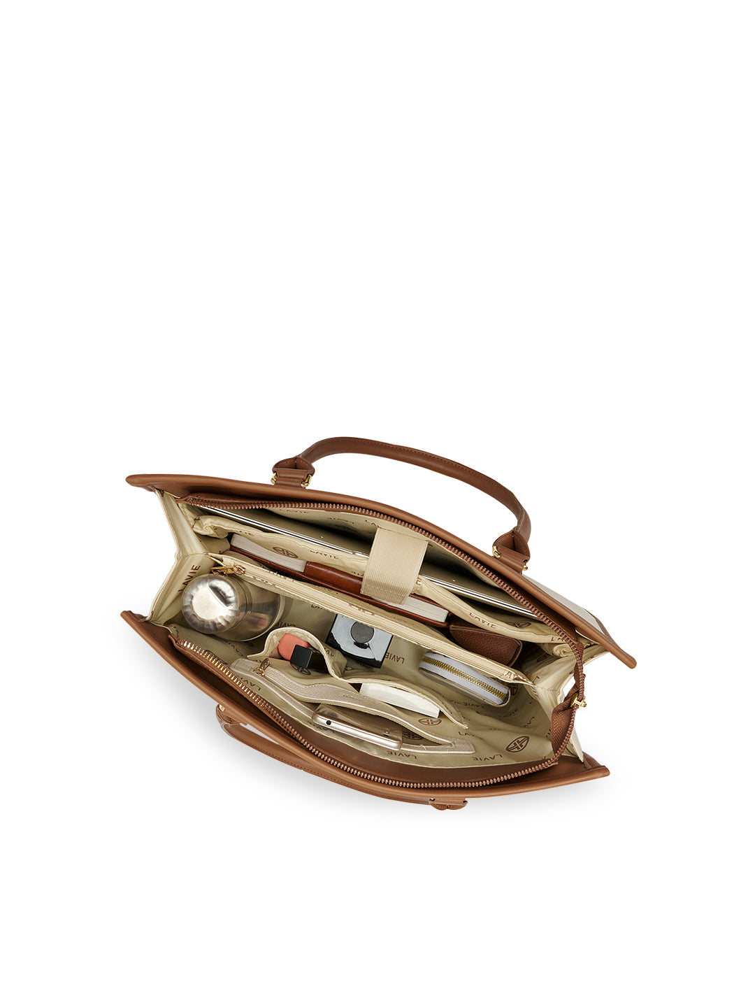 Winslet Extra Large Laptop Ladies Handbag Off White / Tan