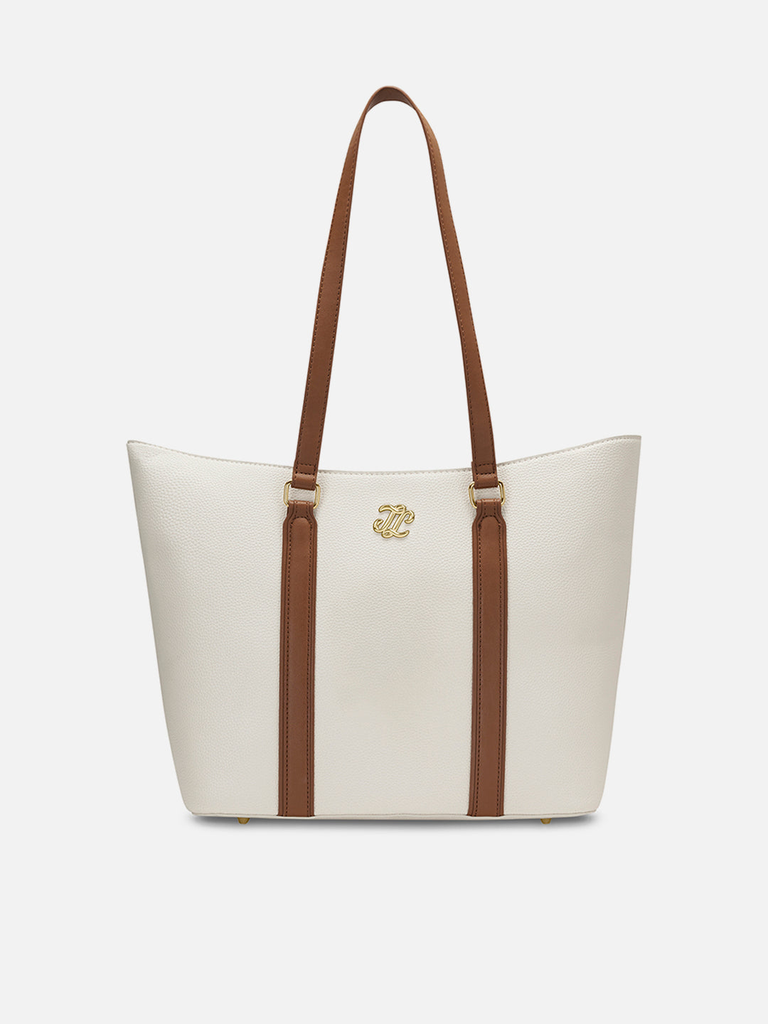Avalon Ladies Large Off White & Tan Tote Bag
