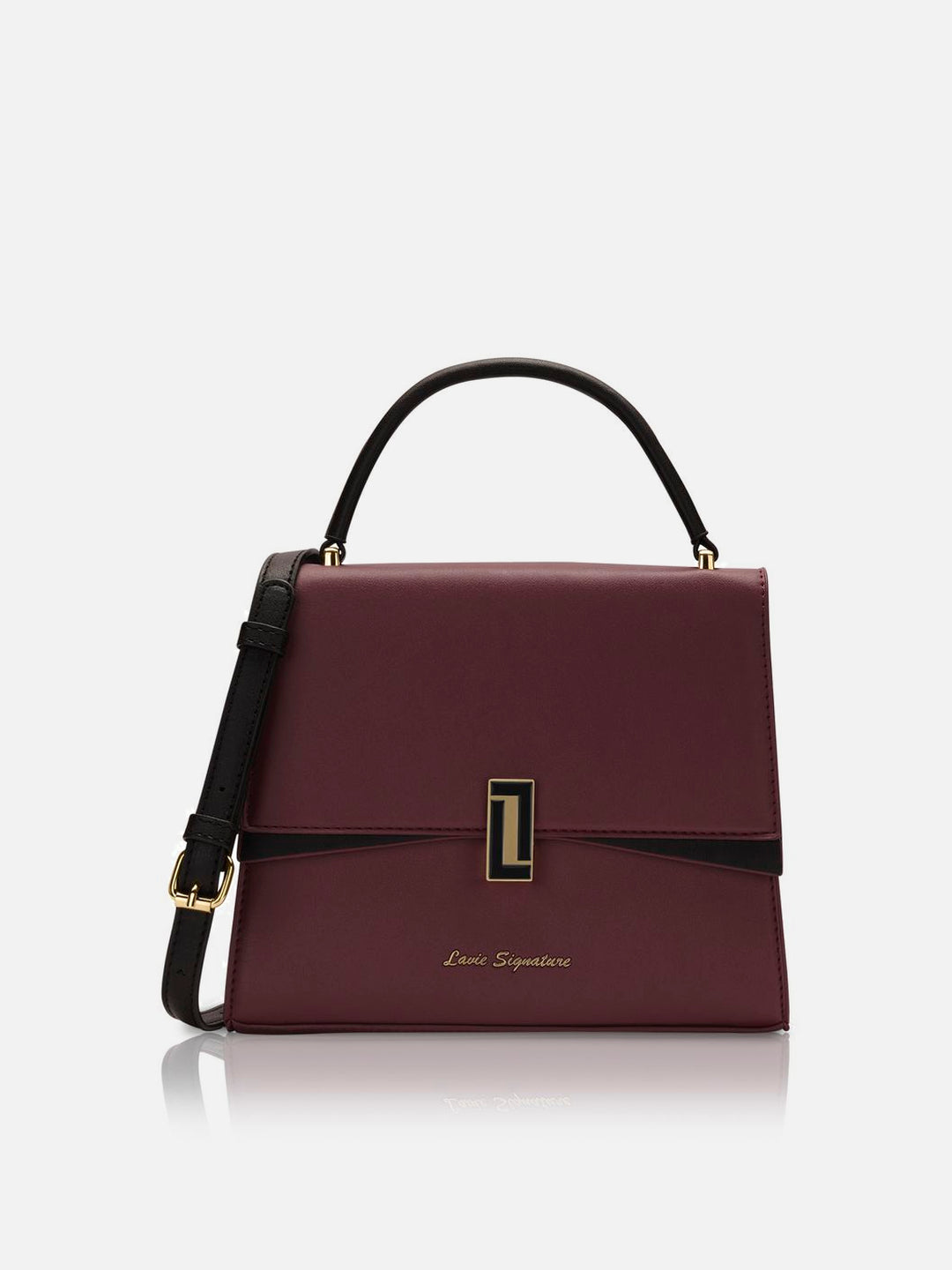 Winston Flap Ladies Medium Maroon Satchel Bag
