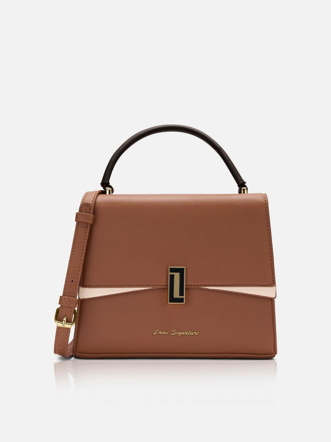 Winston Flap Ladies Medium Tan Satchel Bag