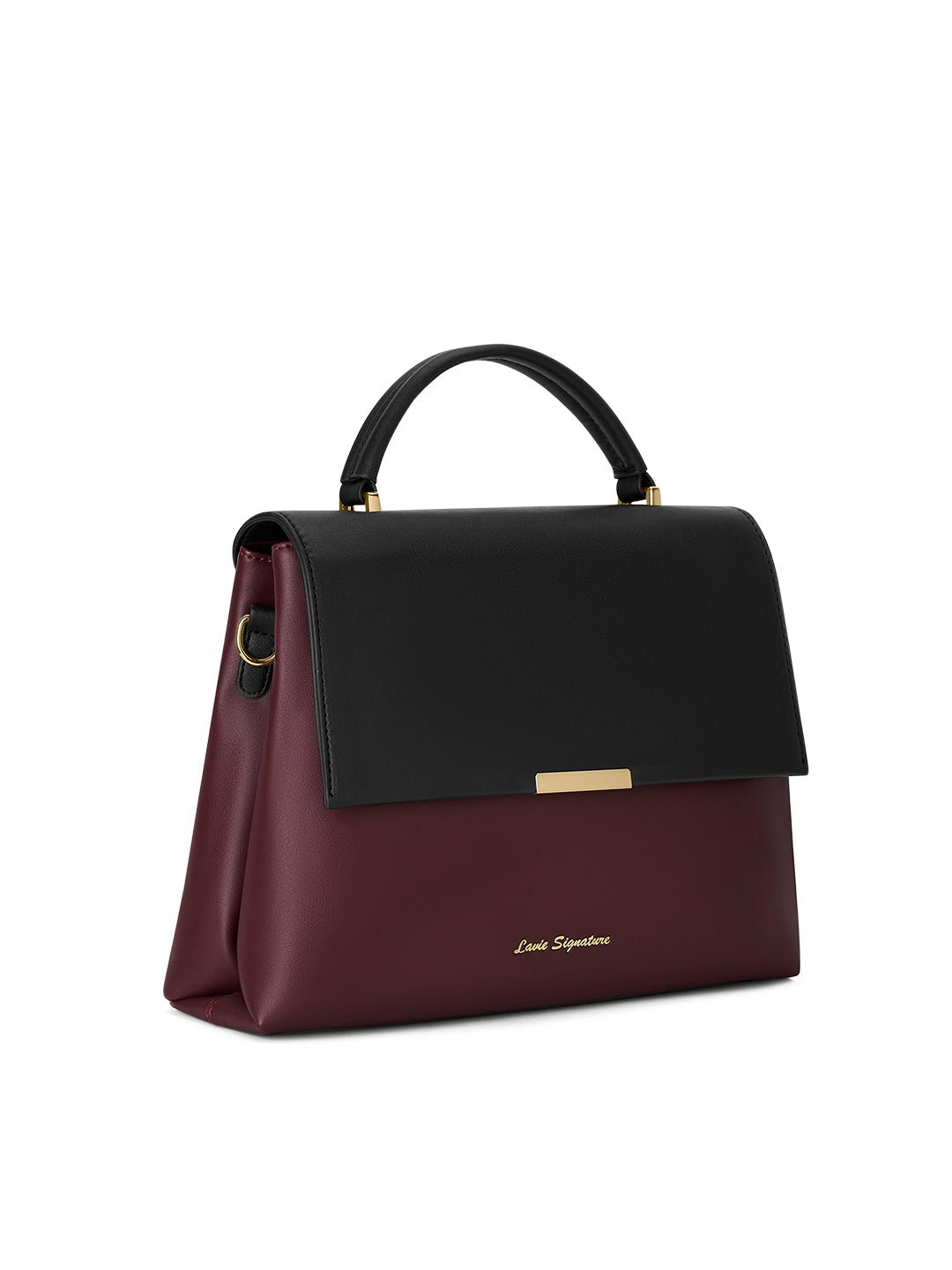 Aspen 2C Flap Satchel Bag Ladies Handbag Maroon