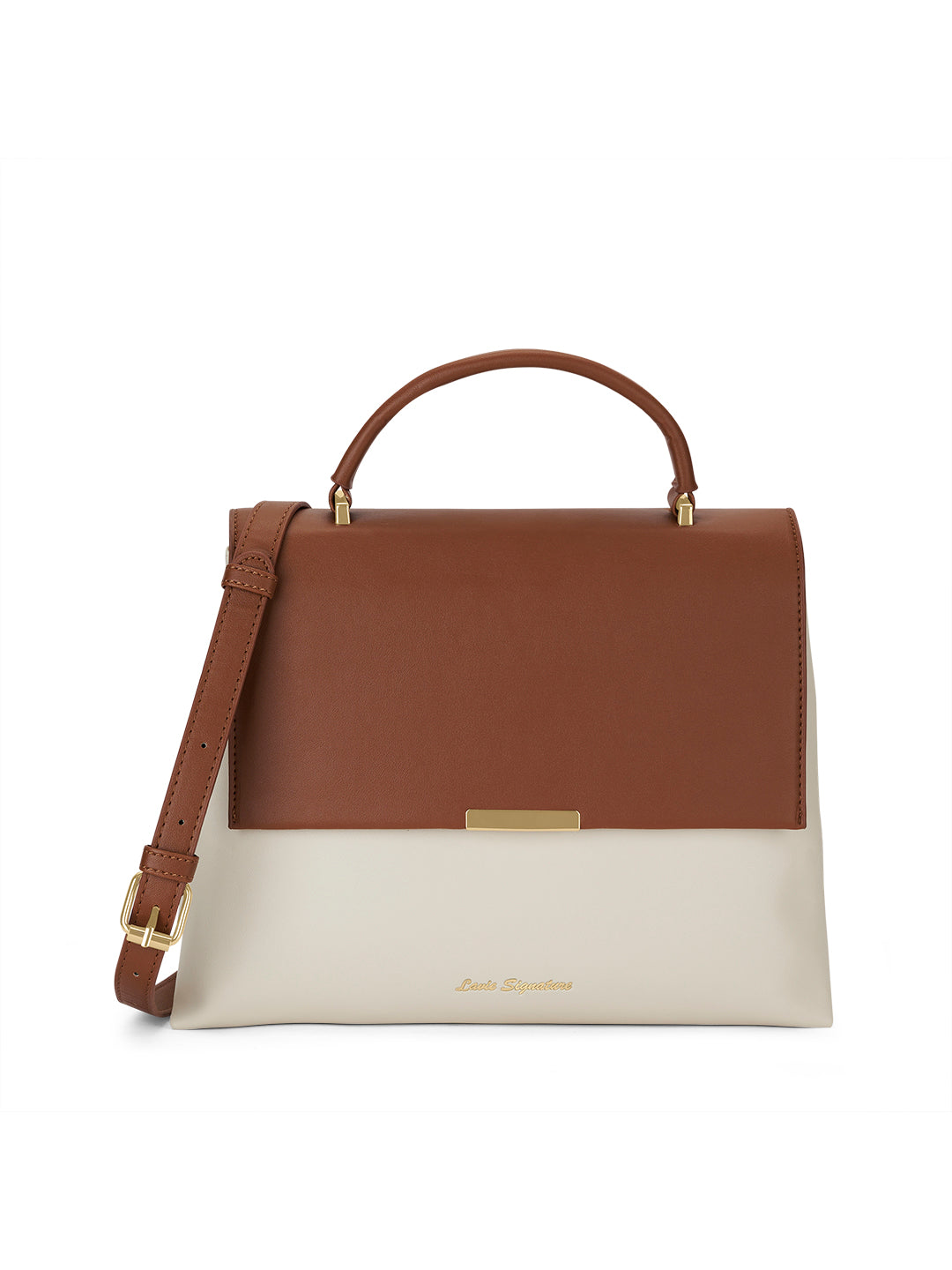 Aspen 2C Flap Satchel Bag Ladies Handbag Tan