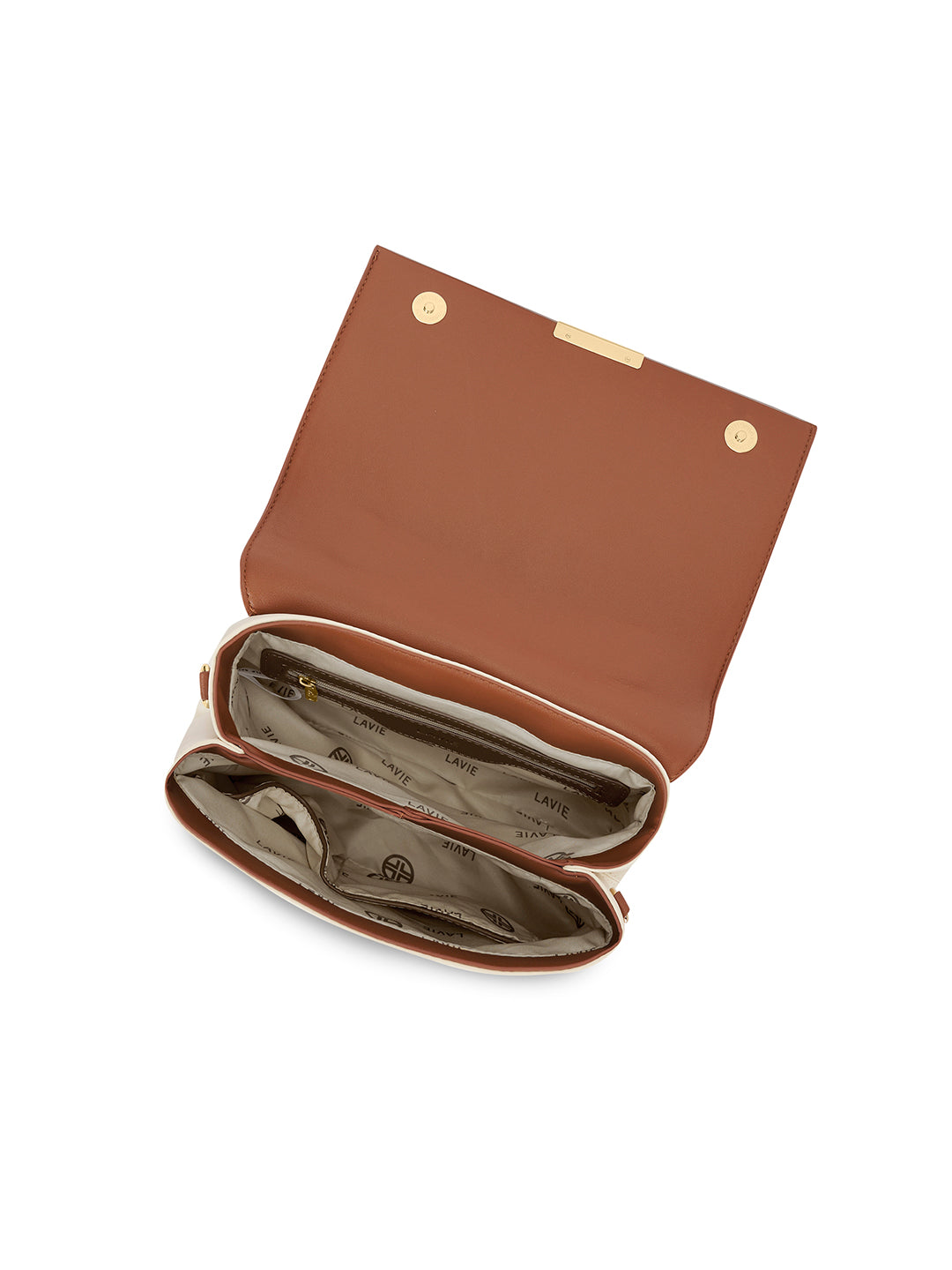 Aspen 2C Flap Satchel Bag Ladies Handbag Tan