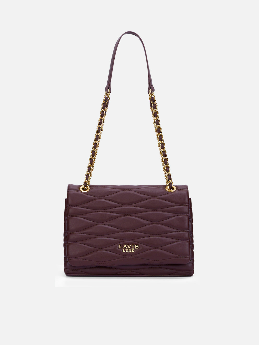 Lucie Quilted Medium Flap Wine
