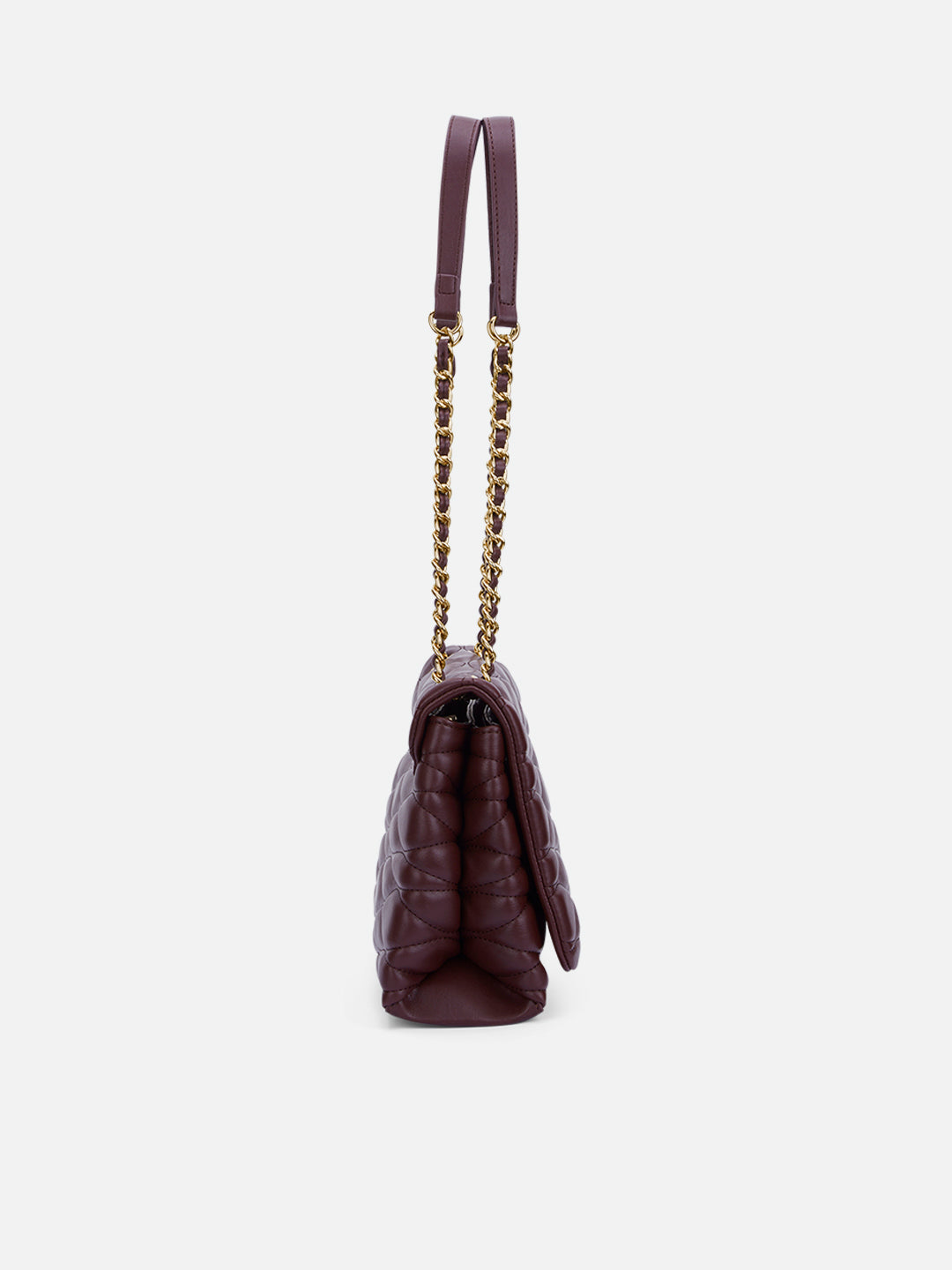 Lucie Quilted Medium Flap Wine