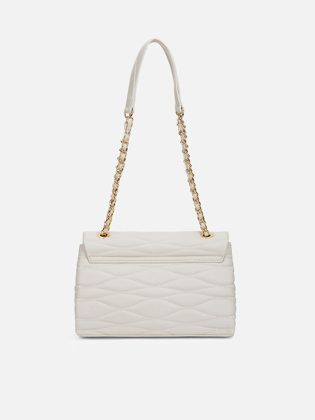 Lucie Quilted Medium Flap Off White