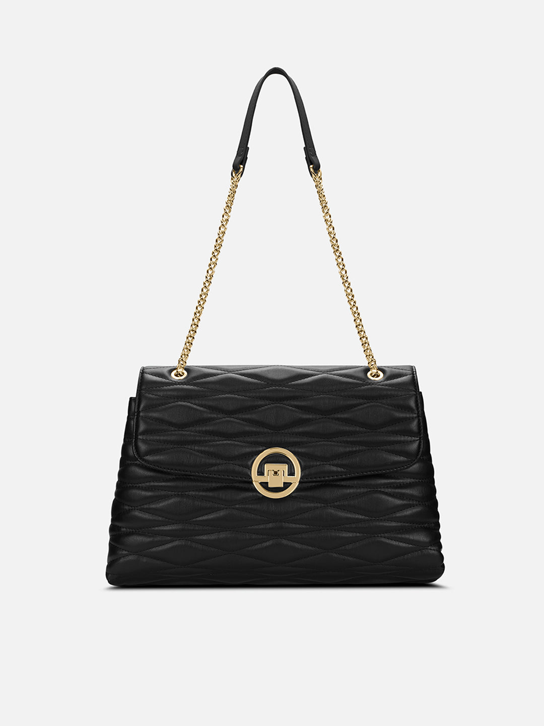 Lucie Quilted Large Flap Black