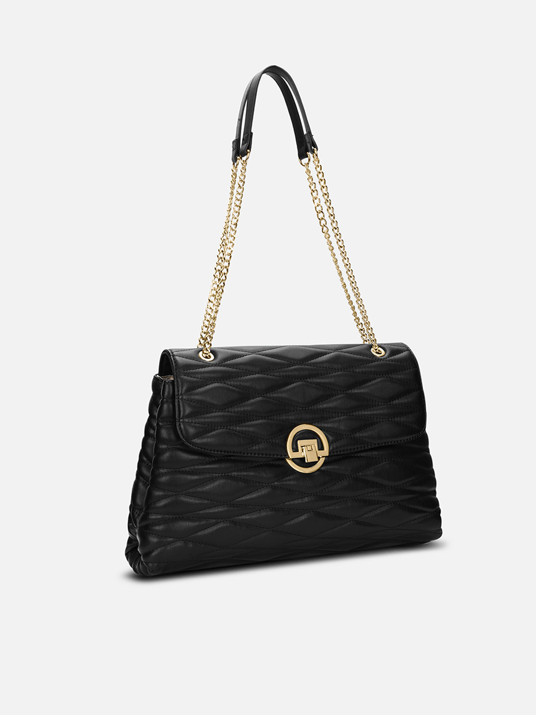 Lucie Quilted Large Flap Black