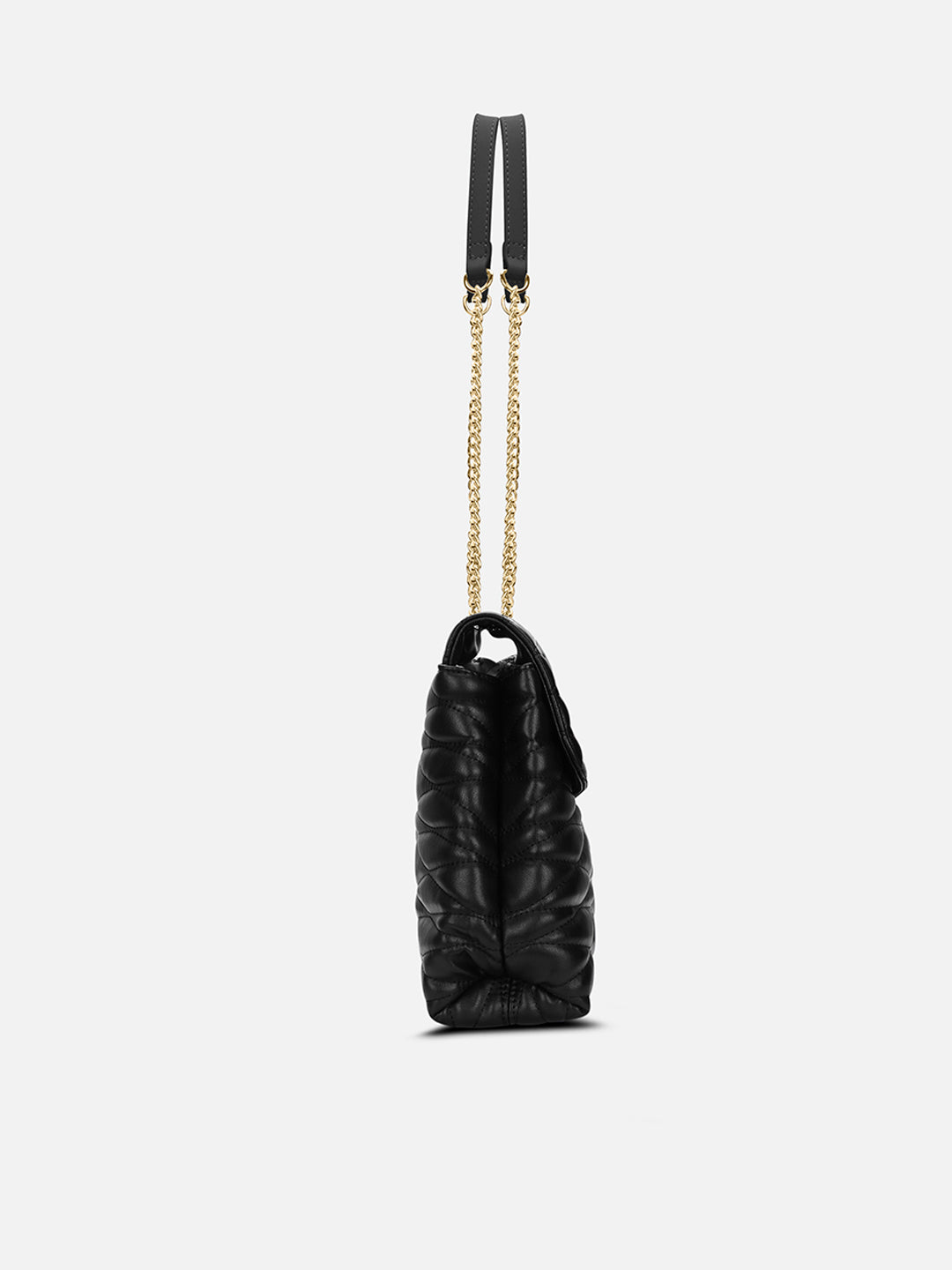 Lucie Quilted Large Flap Black
