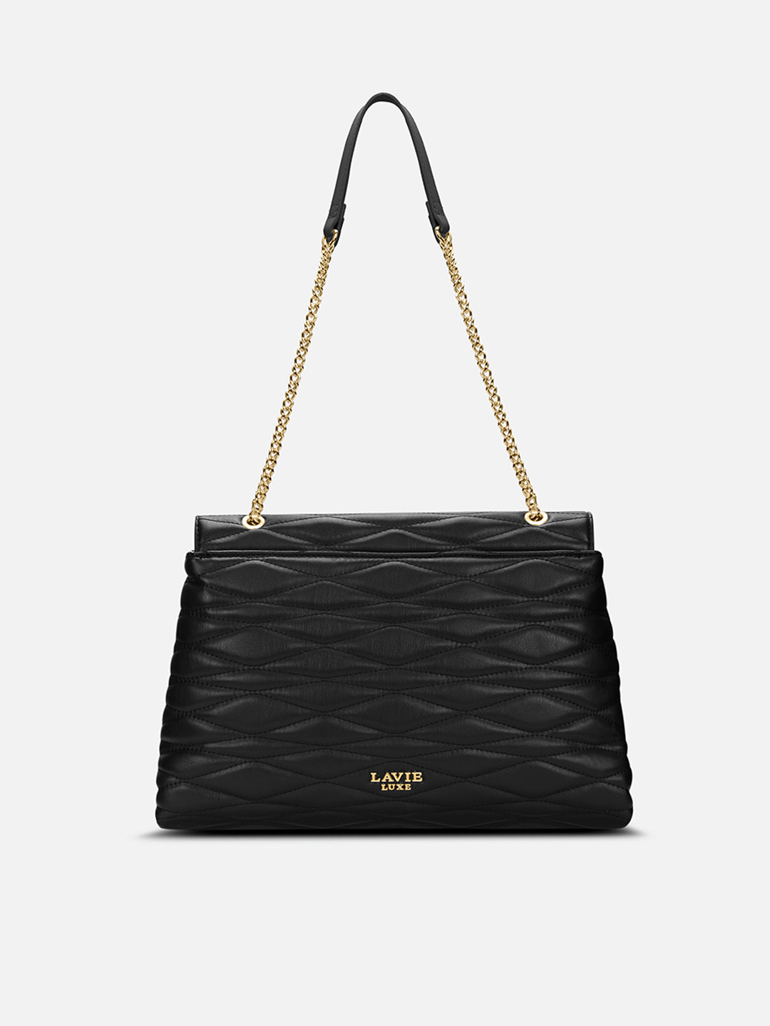 Lucie Quilted Large Flap Black