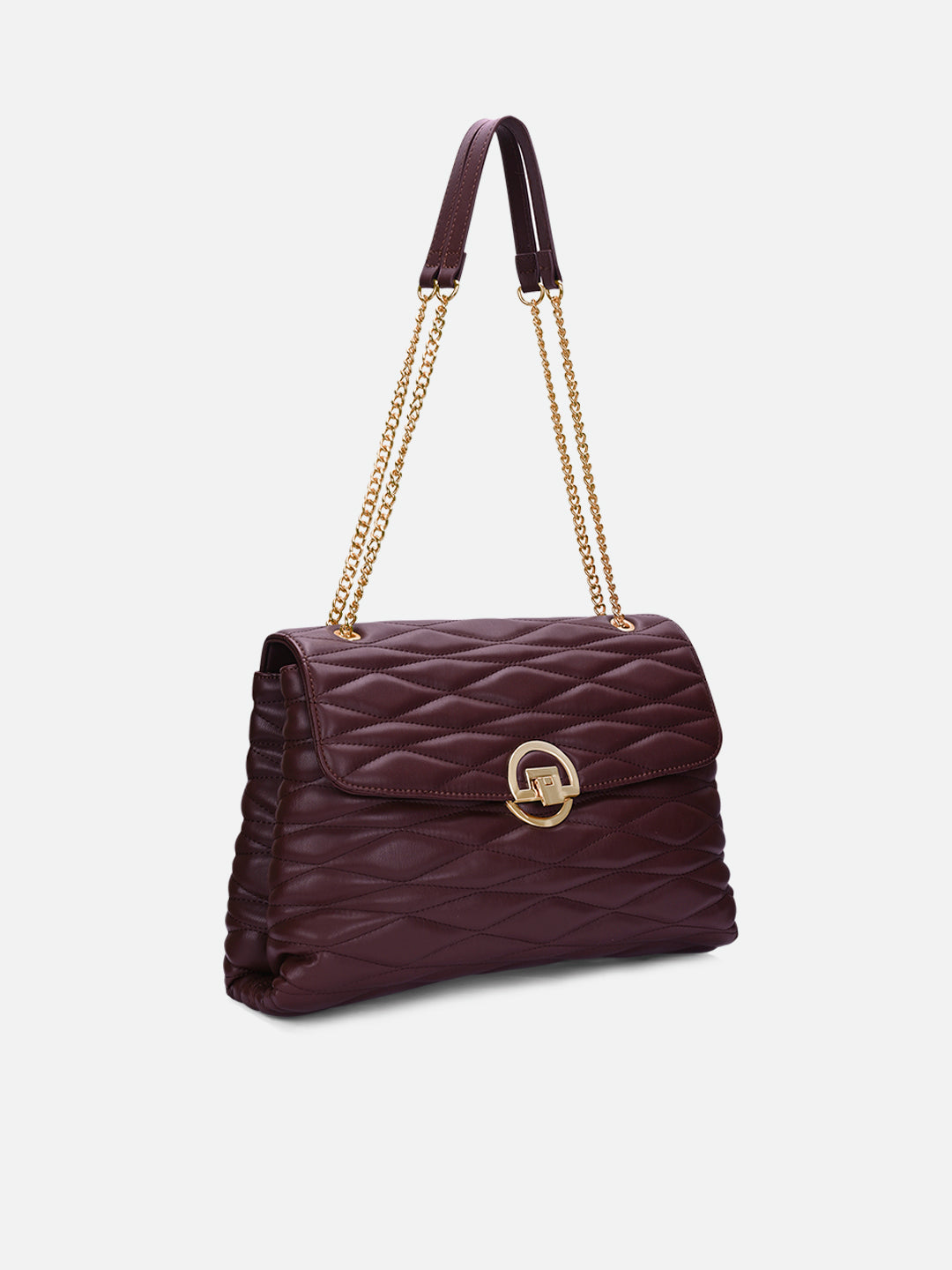 Lucie Quilted Large Flap Wine
