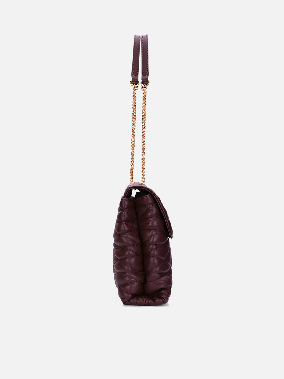 Lucie Quilted Large Flap Wine