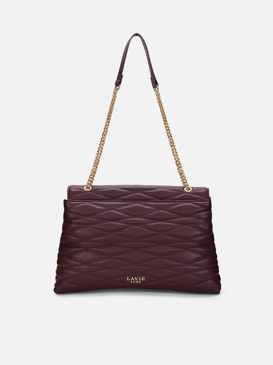Lucie Quilted Large Flap Wine