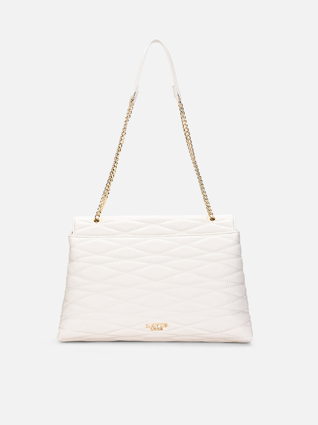 Lucie Quilted Large Flap Off White