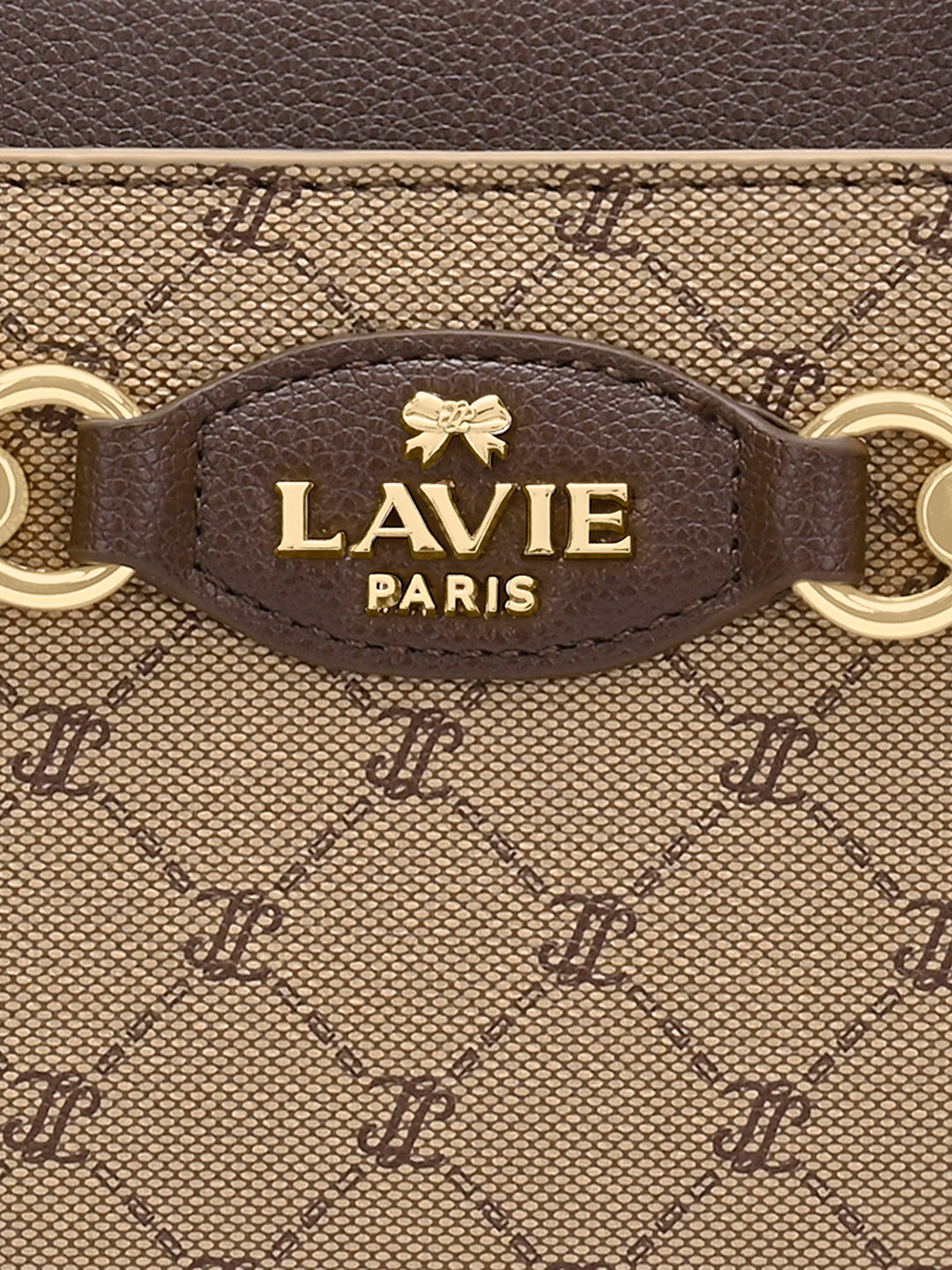 Buy Mono Raymond Horizontal Medium Latte Satchel Bag Online | Lavie