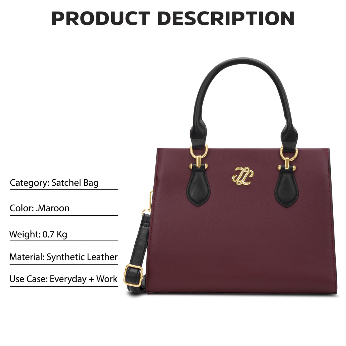 Hayes Medium 3C Satchel Bag Ladies Handbag Maroon