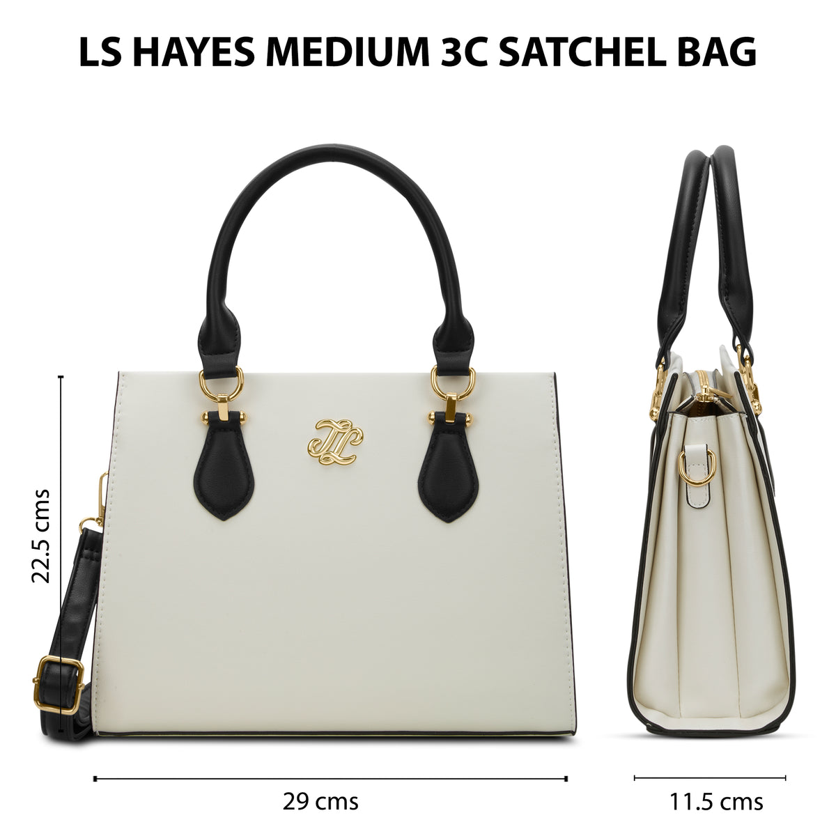 Hayes Medium 3C Satchel Bag Ladies Handbag Off White
