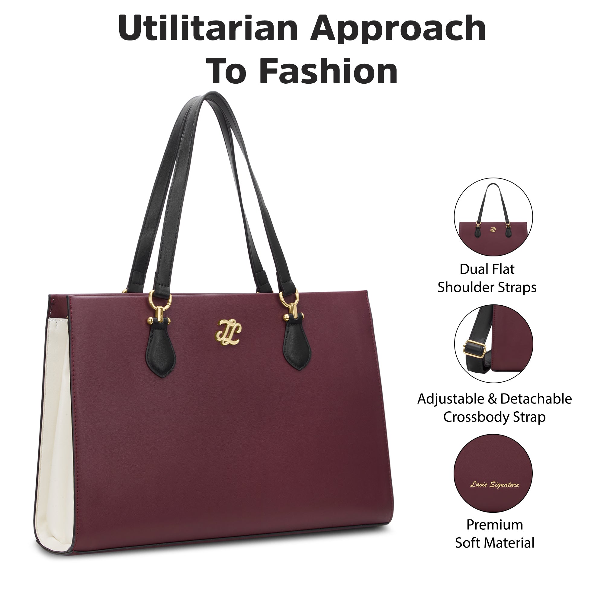 Hayes Laptop 3C Satchel Bag Ladies Handbag Maroon