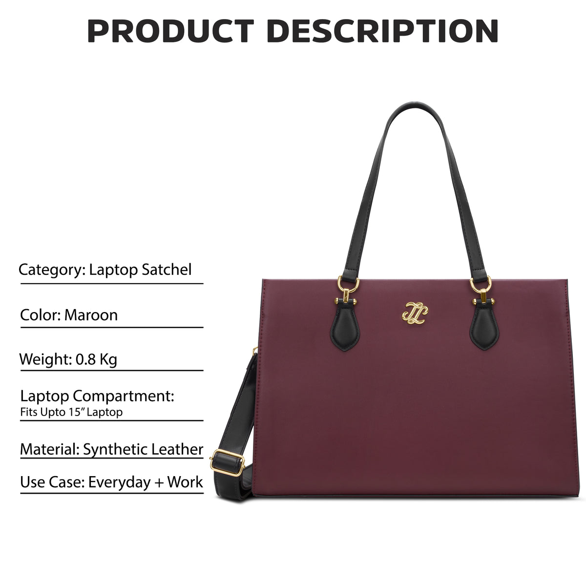 Hayes Laptop 3C Satchel Bag Ladies Handbag Maroon