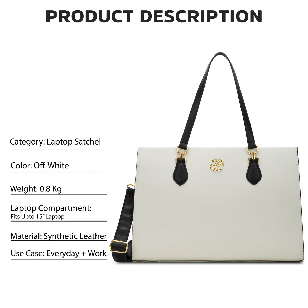 Hayes Laptop 3C Satchel Bag Ladies Handbag Off White