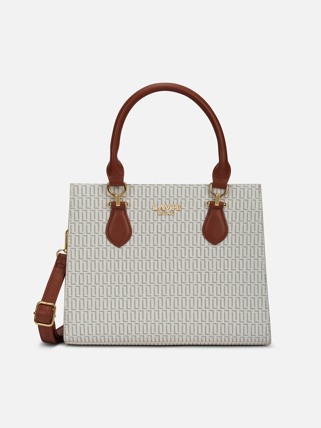 Monogram Wella 3Compartment Satchel Bag Off White