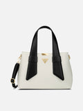 Nashville 3 Compartment Medium Off White & Black Satchel Bag