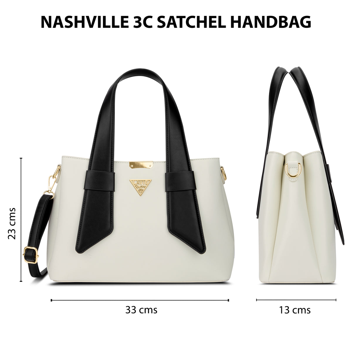 Nashville 3C Satchel Bag Off White/Black