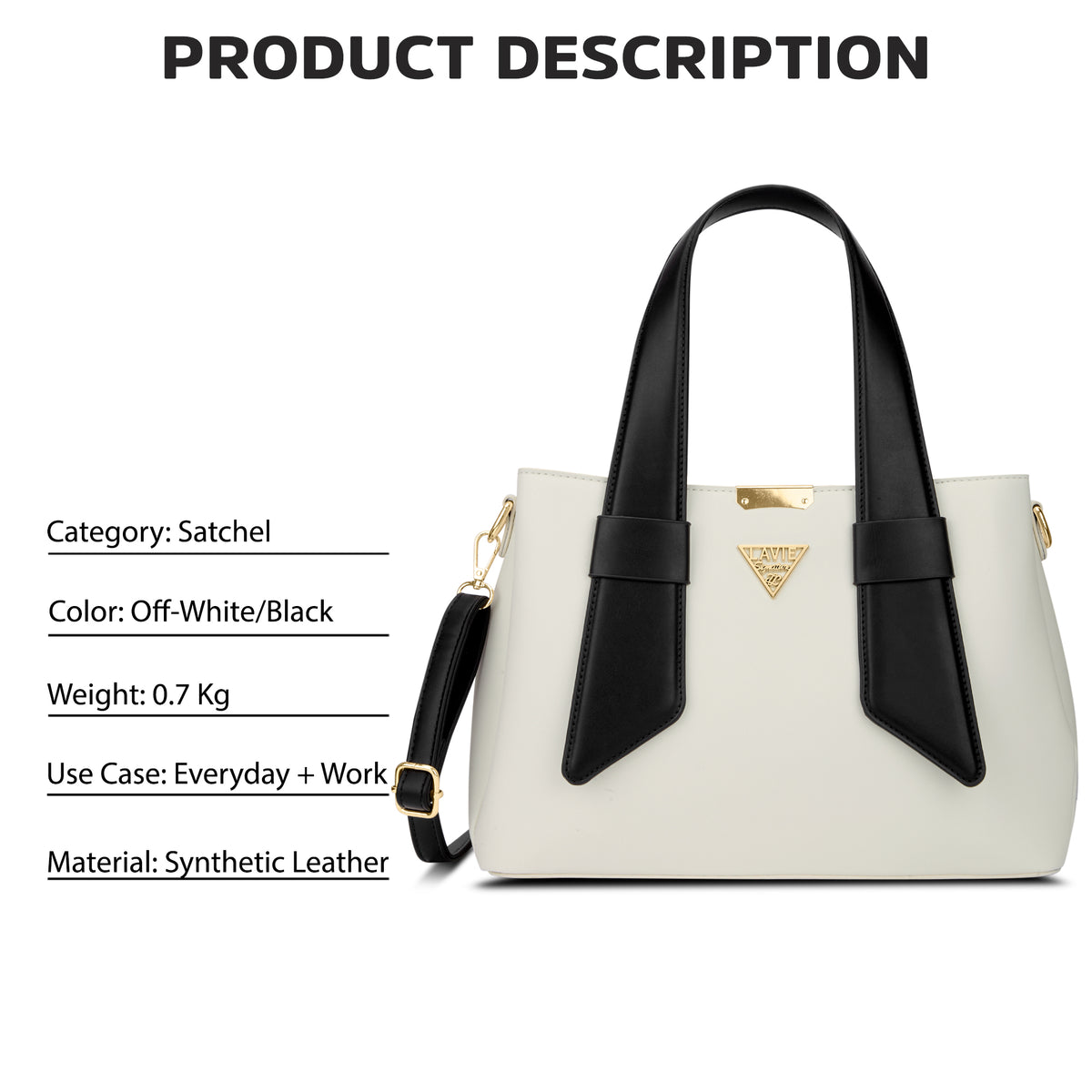Nashville 3C Satchel Bag Off White/Black