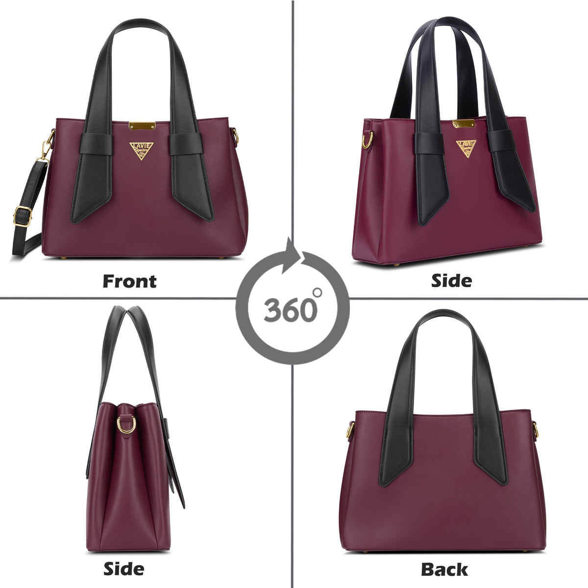 Nashville 3C Satchel Bag Maroon/Black